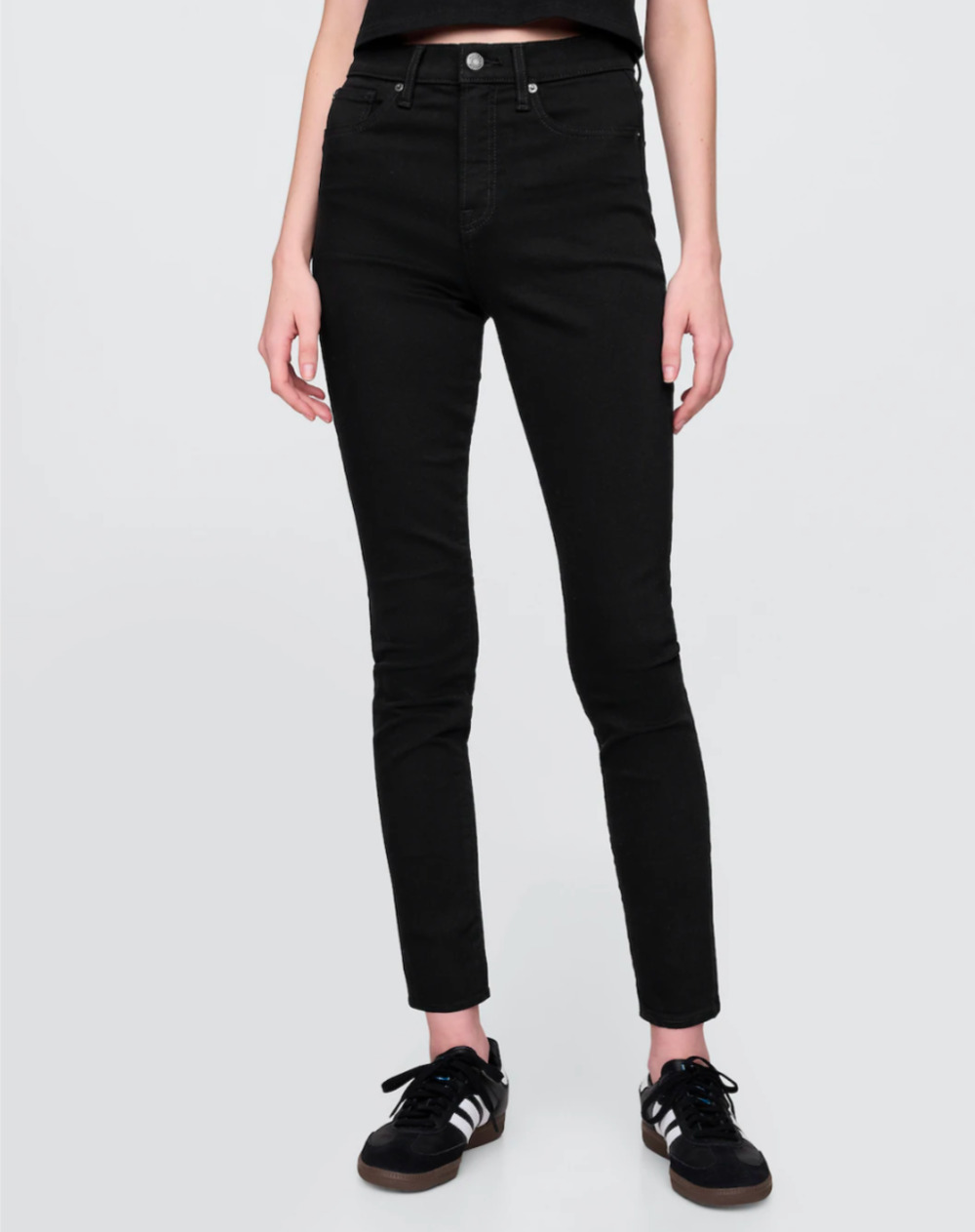 GAP Denim Womens Jeans, Black Stretch High Rise True Skinny Jeans, Sz 0/25S